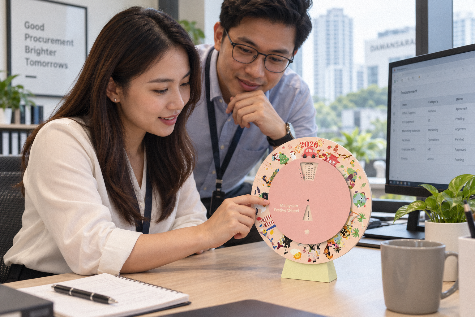 Custom made calendars for Malaysian offices: desk, table and wall
